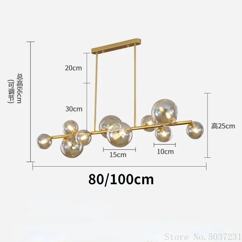 Lustre LED Nordik en Boule de Verre - Éclairage Industriel Moderne
