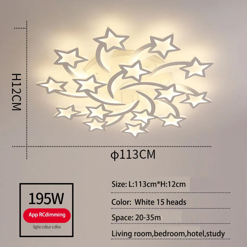 Plafonnier Etoile LED Acrylique - Design Moderne & Décoratif