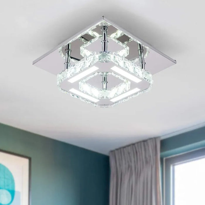 Plafonnier LED en cristal pour décoration intérieure moderne et élégante