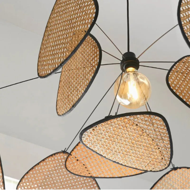 Lustre Créatif en Rotin Bambou Osier Design Handmade