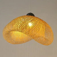 Suspension vintage en bambou et rotin fait main - Style Japonais