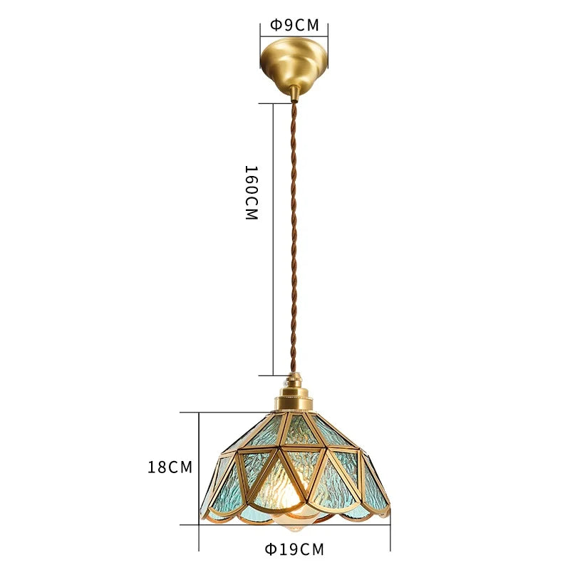 Suspension conique en verre - Élégance japonaise vintage