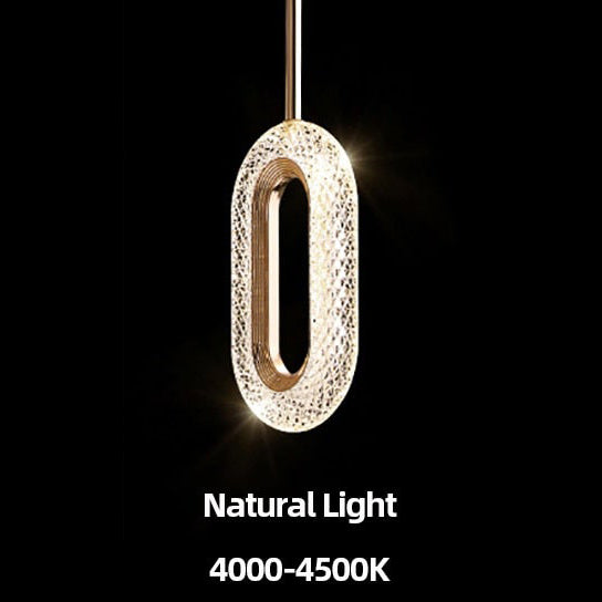 Suspension LED ovale dorée Elaia