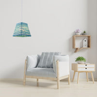 Suspension LED Sevyn en rotin contemporain.