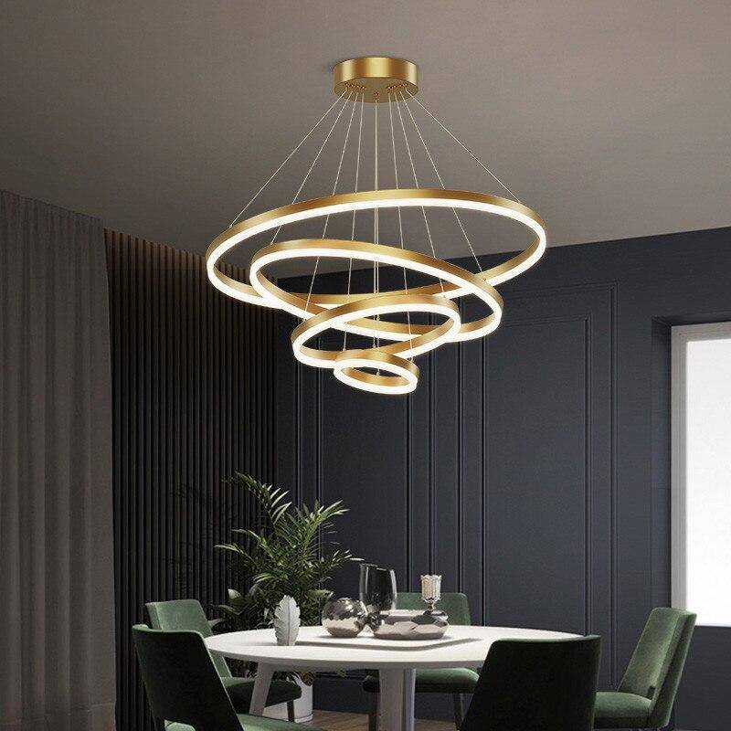 Lustre élégant Cercles Enlacés - Noir ou Blanc