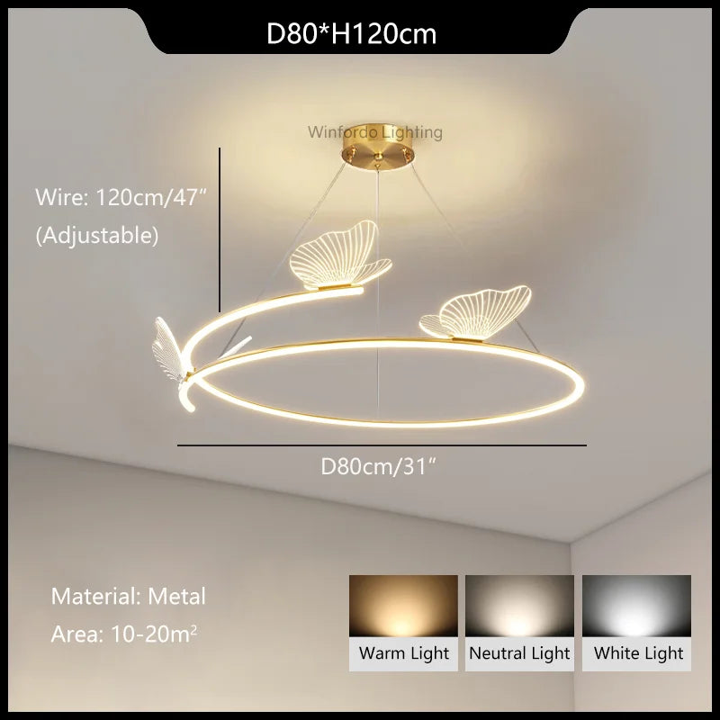 Lustre papillon LED - Éclairez votre maison avec créativité