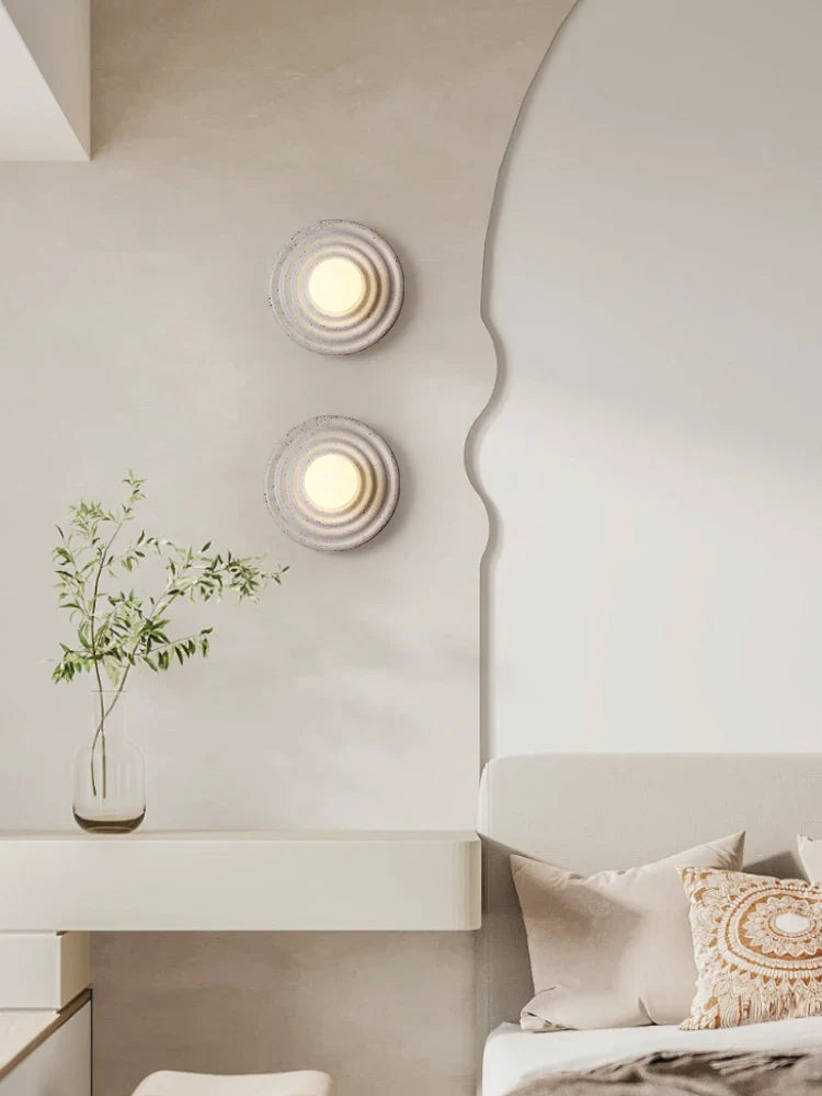 Applique Murale LED Rétro en Résine - Lumin'Art Mural Rond