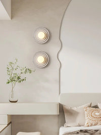 Applique Murale LED Rétro en Résine - Lumin'Art Mural Rond