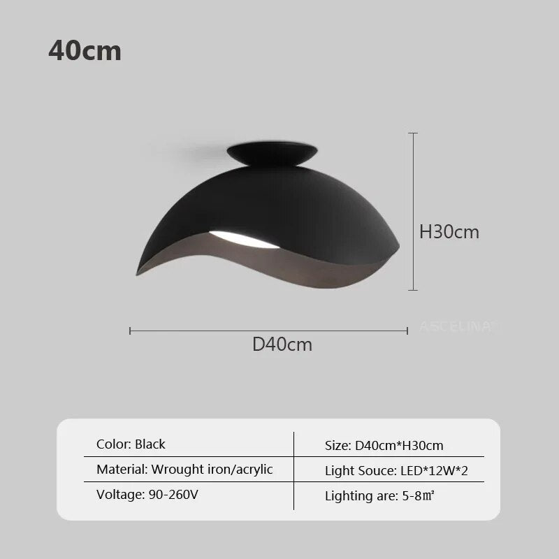 Lustre en fer grain bois nordique avec LED