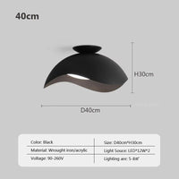 Lustre en fer grain bois nordique avec LED