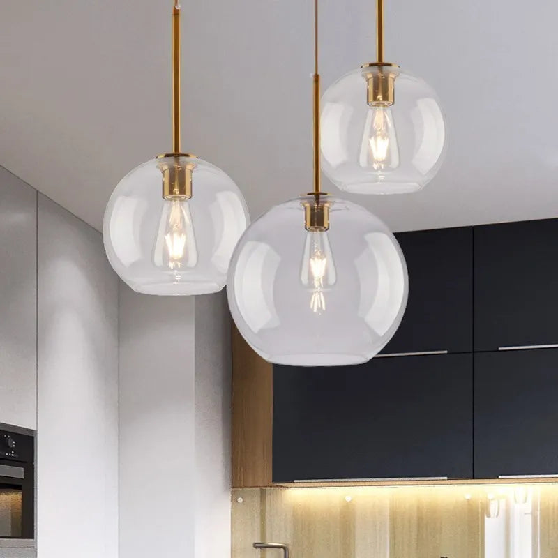 Suspension LED en verre au design nordique minimaliste - Élégance Scandinave