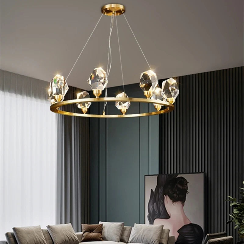 Lustre Nordique LED en Cristal pour Décoration Intérieure - Élégance Scandinave