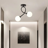 Plafonnier Noir Élégant en Verre Moderne