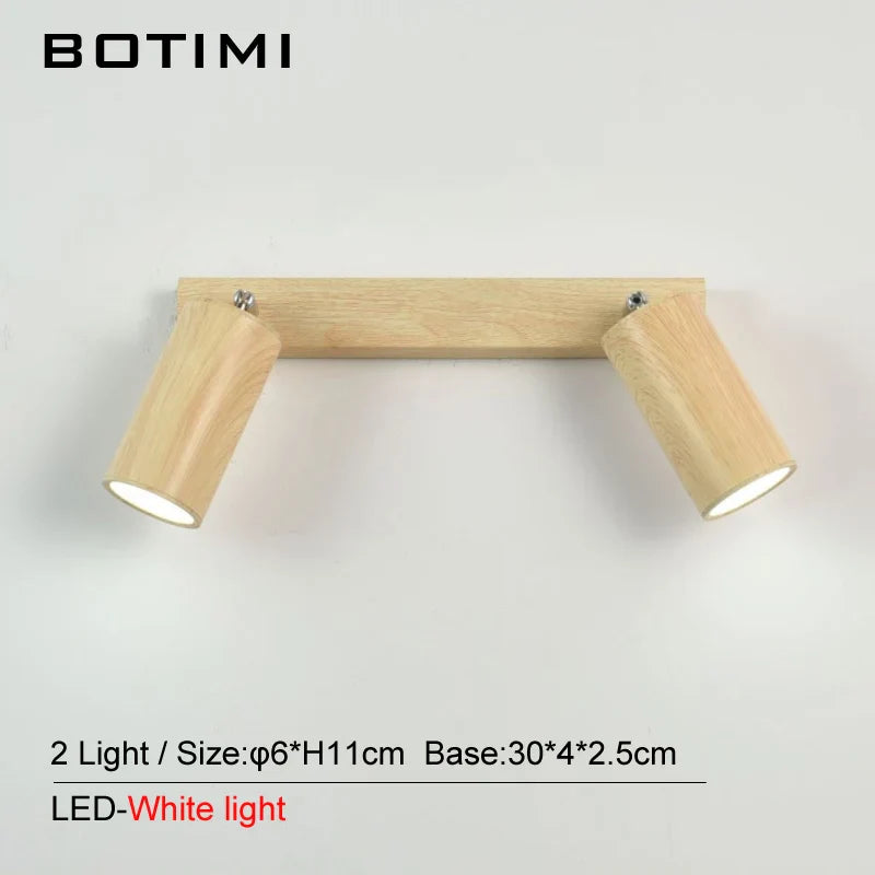 Botimi - Lampe de Table Nordique en Bois avec Poussoir