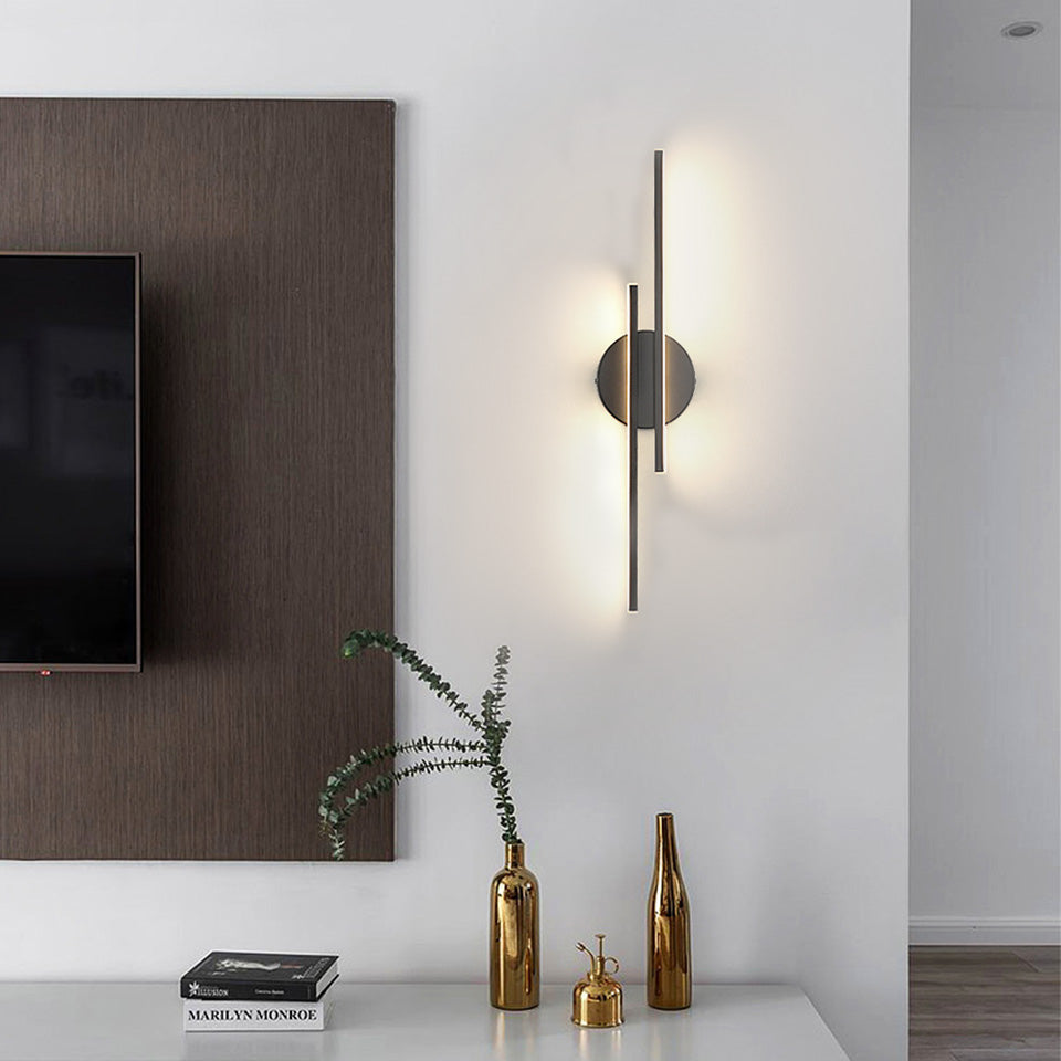Applique murale LED Lio - Style contemporain à deux barres métalliques