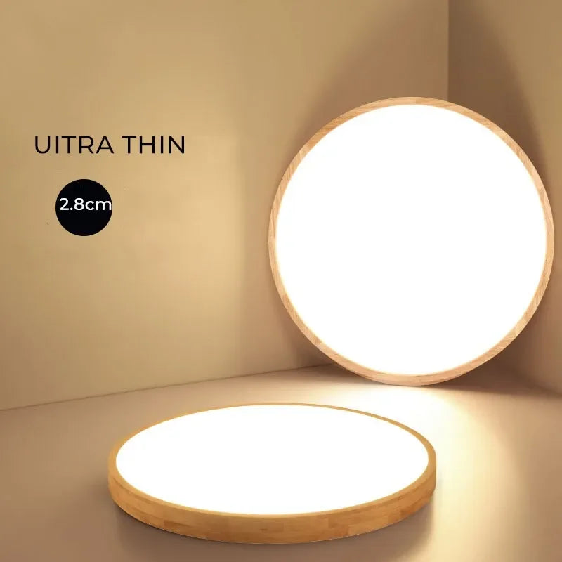 Plafonnier LED Bois Moderne
