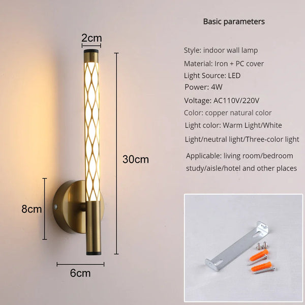Applique Murale LED Nordic Brandée pour Décoration Intérieure