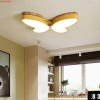 Plafonnier LED modernes en bois pour chambre d'enfants - Papillon mignon