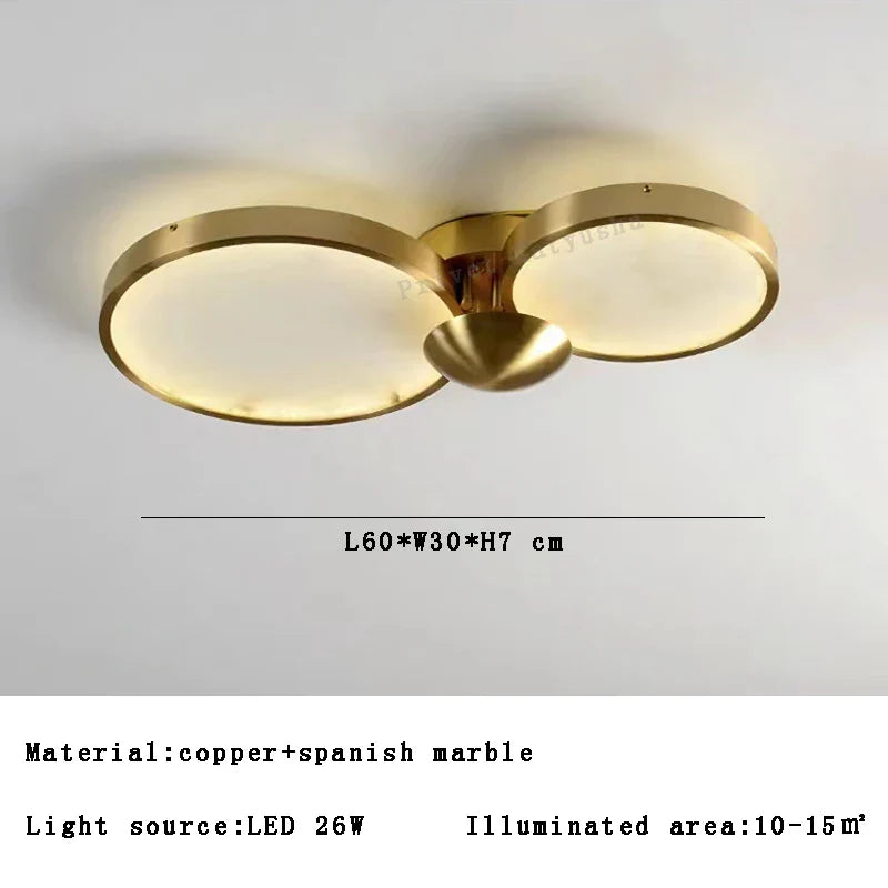 Plafonnier LED Marbre Blanc - Style Moderne