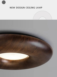 Plafonnier LED Vintage Chic en Bois Foncé - Grand Lustre