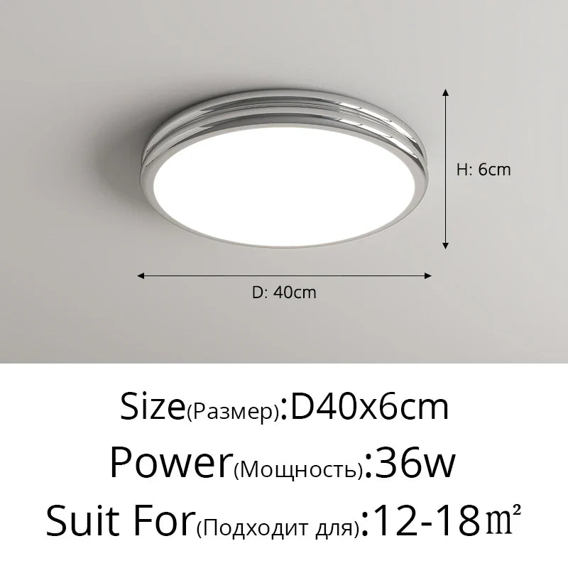 Plafonnier rond minimaliste LED pour éclairage intérieur