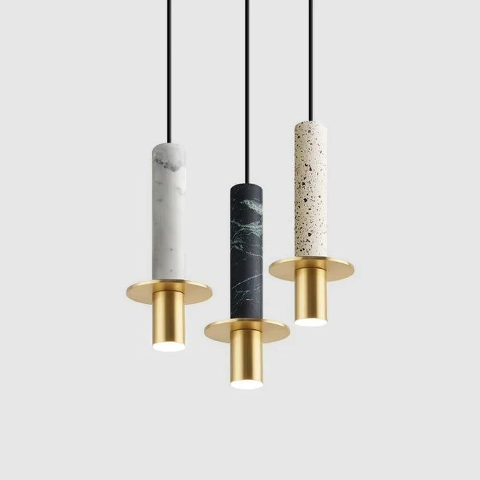 Lustre LED en marbre vintage doré loft - éclairage suspendu bar