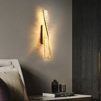 Applique murale LED de luxe en cristal doré - Brillante élégance