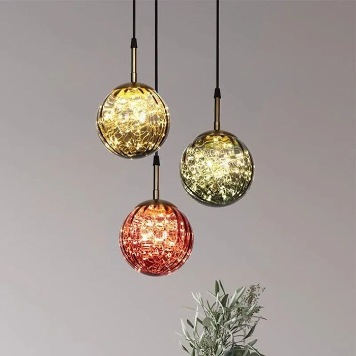 Suspension LED "Aurora" en verre - Design nordique contemporain