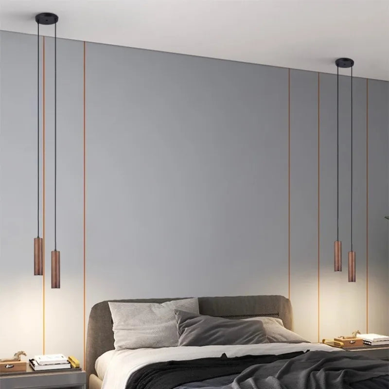 Suspension LED Grain de Bois - Style Nordique Moderne