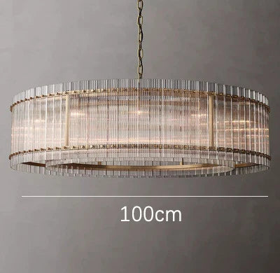 Lustre de luxe en cristal Double Anneau Doré LED Suspendu