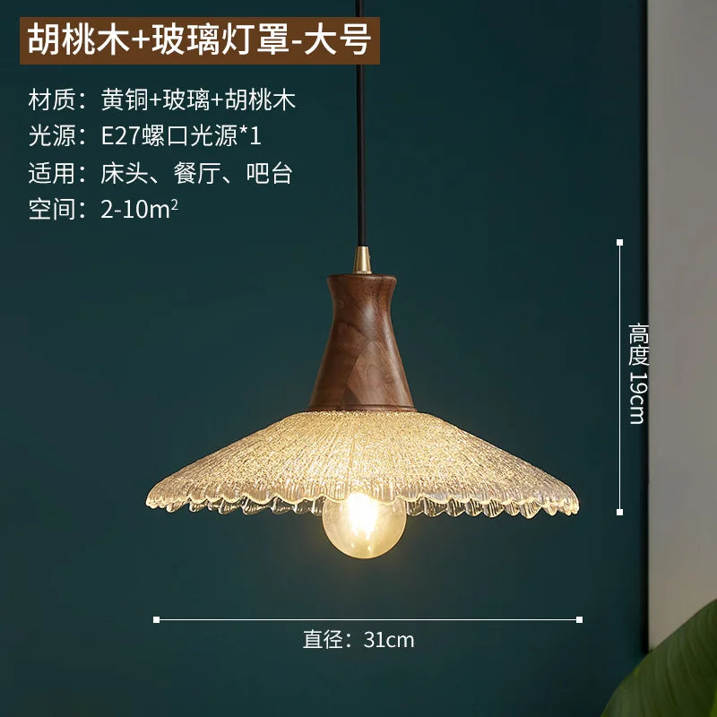 Nordique In - Suspension de lumière chaude LED  en cuivre et verre