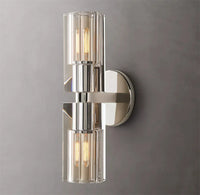 Applique murale LED Moderne en Cristal Clair et Nickel Laiton