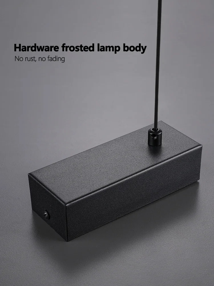 Lustre Nordique Moderne Minimaliste pour Bureau et Salle à Manger - Design Long Bar avec Éclairage LED