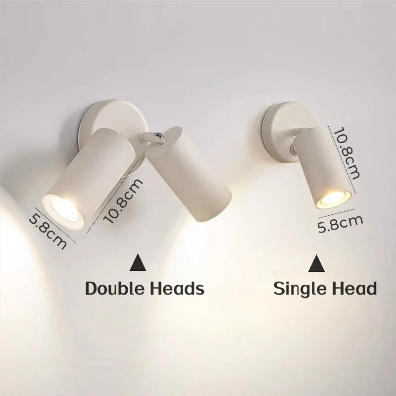Applique Murale LED Nordique Double Tête Rotative pour Lecture et Étude - Lumières Brillantes