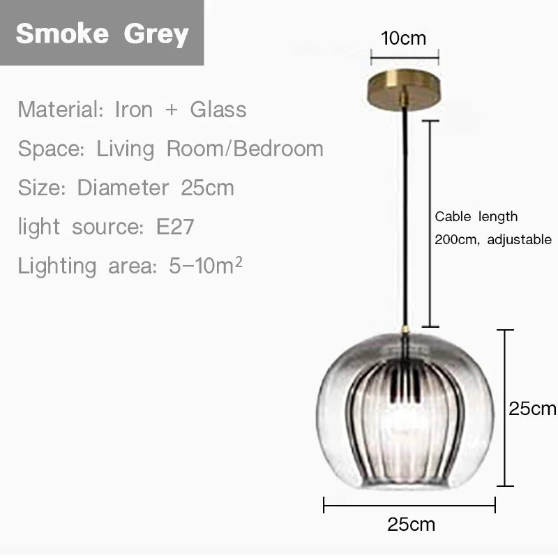 Suspension design nordique en verre - Collection Boule Moderne