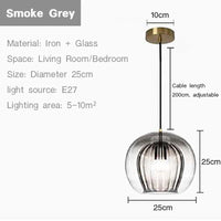 Suspension design nordique en verre - Collection Boule Moderne