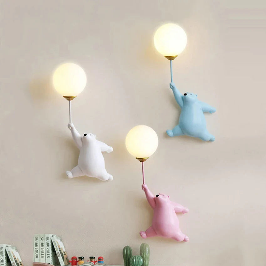 Applique murale LED Ours Lumineux