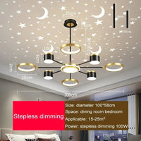 Lustre romantique étoilé moderne à 6 lumières créatif 2024 - Collection Stella Glow