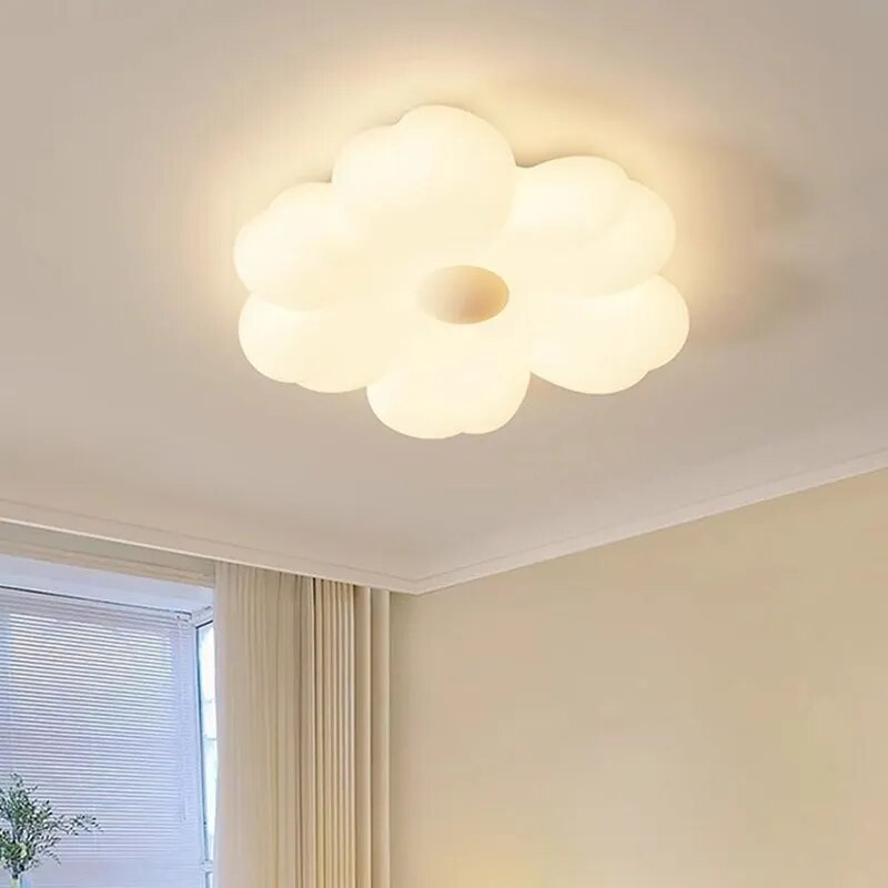 Plafonnier Fleur Blanc Nuages