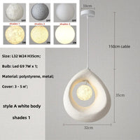 Nordic Wabi Sabi : Lampe suspension LED minimaliste pour salle à manger, salon et chambre
