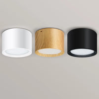 Mini LED Plafonnier Dimmable en Grain de Bois - Éclairage de Surface