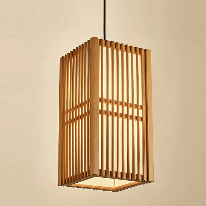 Suspension bois vintage japonais Zen