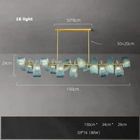 Lampes suspendues design en verre bleu pour couloir, Bar et chambre - Suspension Luminaire Moderne