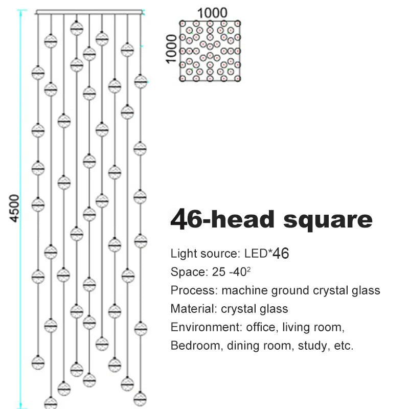 Lustre en cristal moderne avec boule tournante LED suspendue - LUXE LUMINEUX