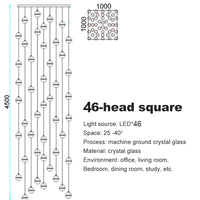 Lustre en cristal moderne avec boule tournante LED suspendue - LUXE LUMINEUX