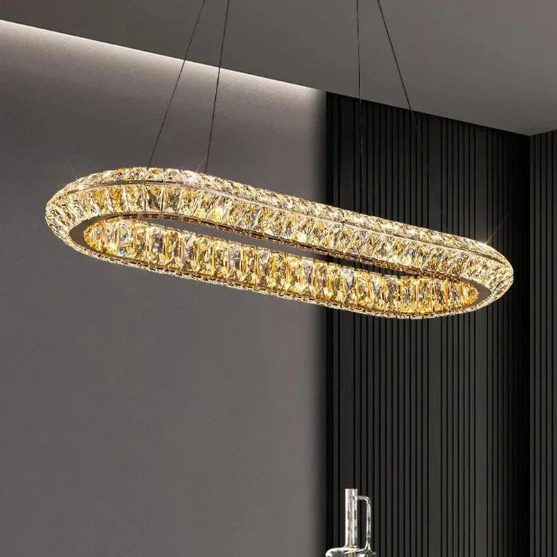 Lustre de luxe en cristal LED pour l'hôtellerie et la restauration