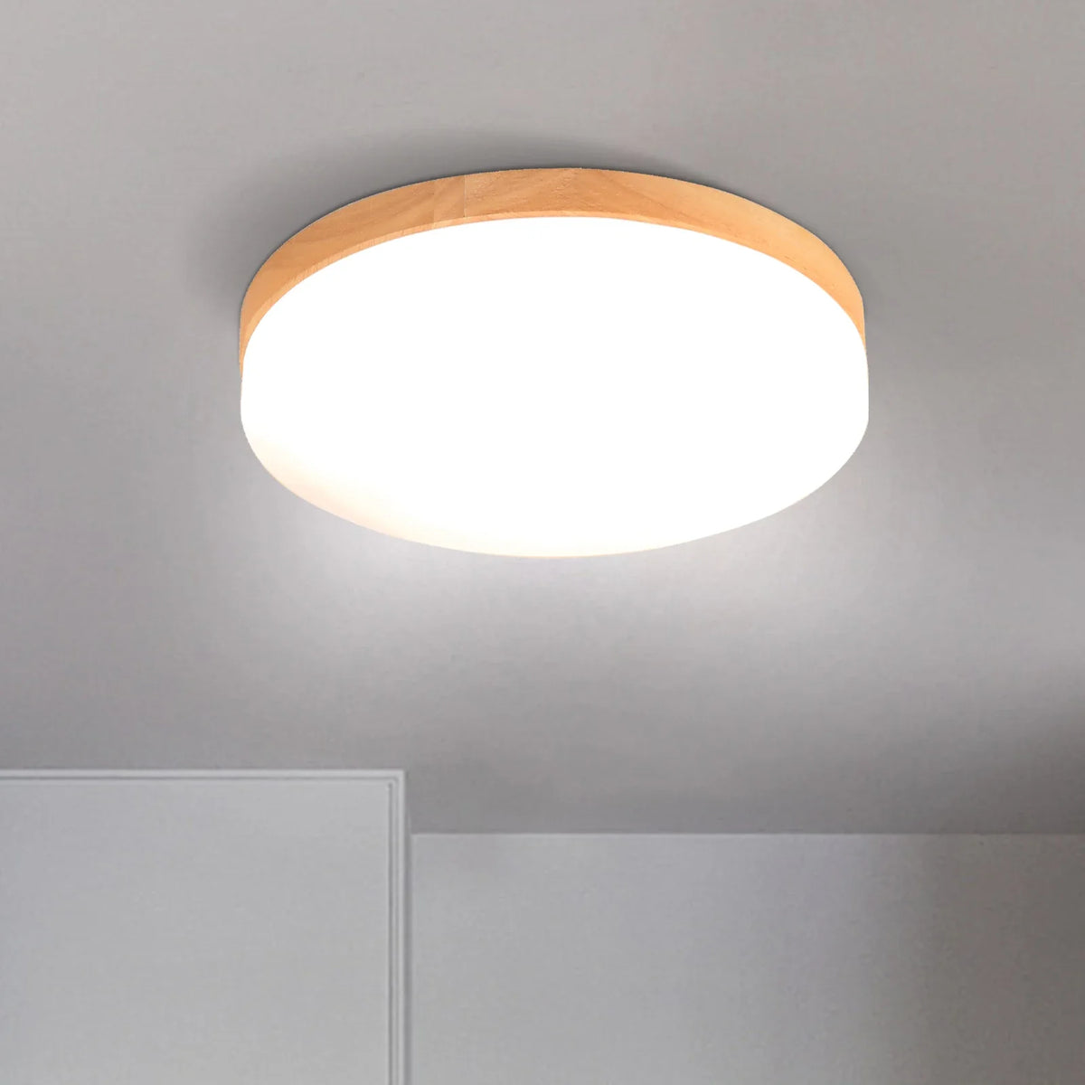 Plafonnier LED Bois Naturel pour Intérieur