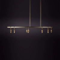 Lustre de luxe italien en cuivre avec LED postmoderne et cristaux ronds