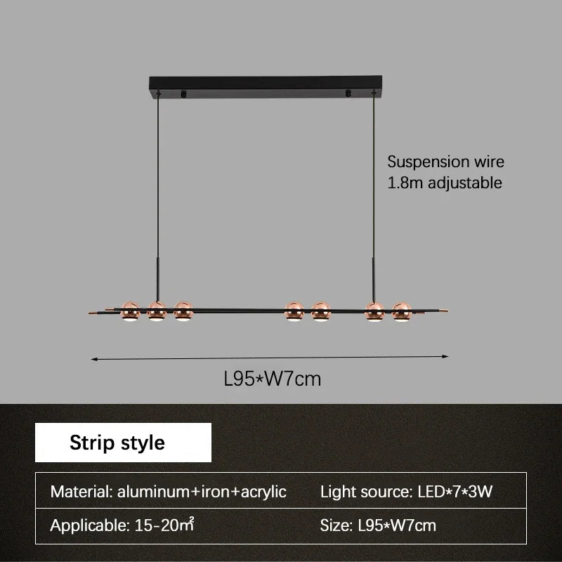 Lustre Nordique Moderne LED Circulaire De Luxe Haricot Duplex