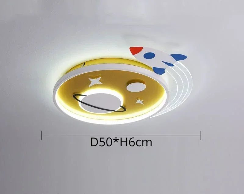 Plafonnier Nordique "Planète Fusée" LED pour Décoration Enfant